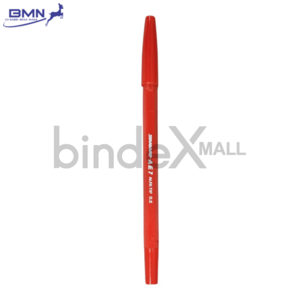 Pulpen Standard AE7 merah Alfa Tip 0.5mm tinta lancar merek bolpen nomor satu Indonesia garansi macet