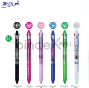 Pulpen 4 warna Zebra Hana 0.7mm desain bunga eksklusif tinta hitam biru merah hijau tersedia 6 pilihan warna bodi