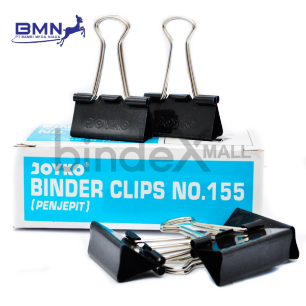 Joyko Binder Clip No.155 Penjepit Kertas Sedang Hitam Original