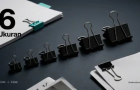 Enam ukuran binder clip Benex dari 15mm hingga 51mm untuk kebutuhan penjepit kertas kantor