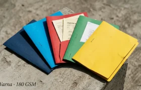 Stopmap kertas Bindex folio 180 GSM lima warna untuk sistem arsip dokumen kantor dan instansi