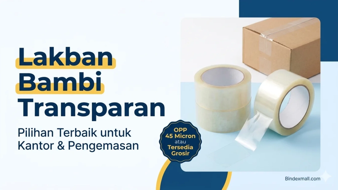 Lakban Bambi transparan OPP 45mm dan 48mm untuk kebutuhan kantor dan pengemasan grosir