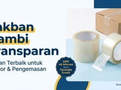 Lakban Bambi transparan OPP 45mm dan 48mm untuk kebutuhan kantor dan pengemasan grosir