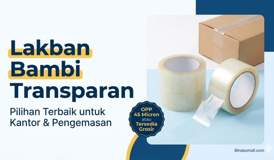 Lakban Bambi transparan OPP 45mm dan 48mm untuk kebutuhan kantor dan pengemasan grosir