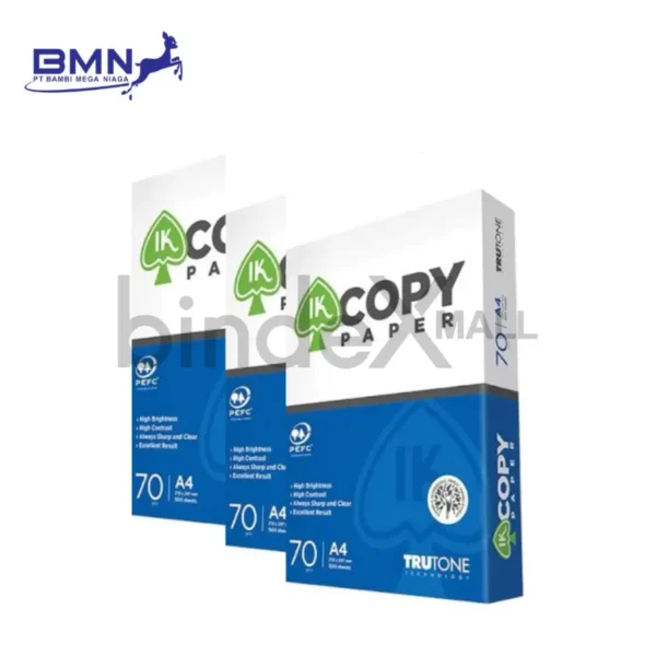 IK Copy Paper Kertas HVS A4 70 GSM 1 Rim 500 Lembar Ekonomis Original