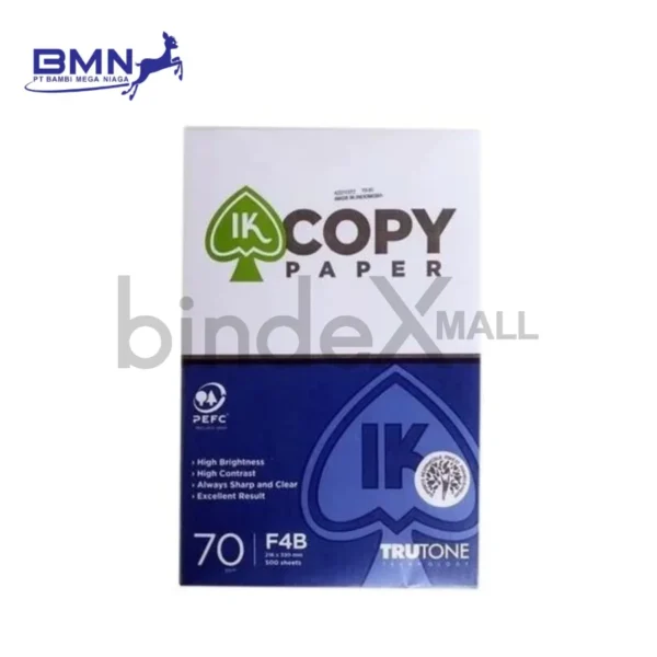 IK Copy Paper Kertas HVS F4 Folio 70 GSM 1 Rim 500 Lembar Ekonomis Original