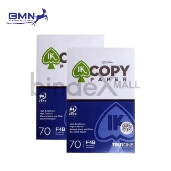 IK Copy Paper Kertas HVS F4 Folio 70 GSM 1 Rim 500 Lembar Ekonomis Original