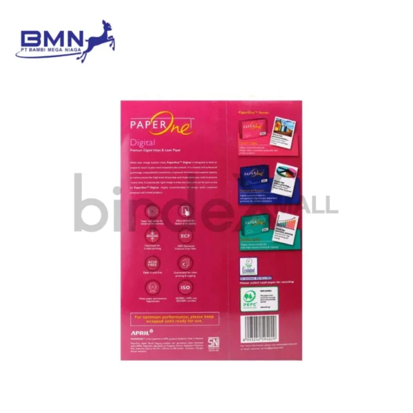 Kertas HVS A4 Paper One 100 GSM 1 Rim 500 Lembar ProDigi Premium Anti Macet Duplex Putih Cerah Original