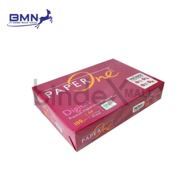 Kertas HVS A4 Paper One 100 GSM 1 Rim 500 Lembar ProDigi Premium Anti Macet Duplex Putih Cerah Original