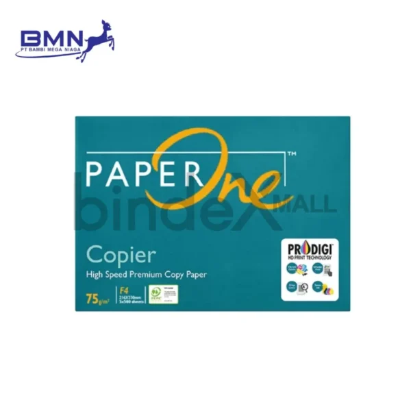 Kertas HVS F4 Paper One 75 GSM 1 Rim 500 Lembar ProDigi Premium Anti Macet Duplex Putih Cerah PEFC Original
