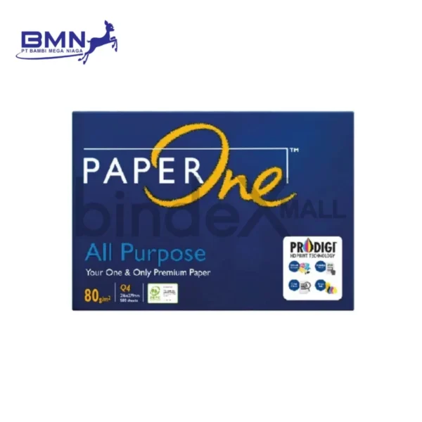 Paper One kertas HVS quarto 80 GSM original 1 rim 500 lembar