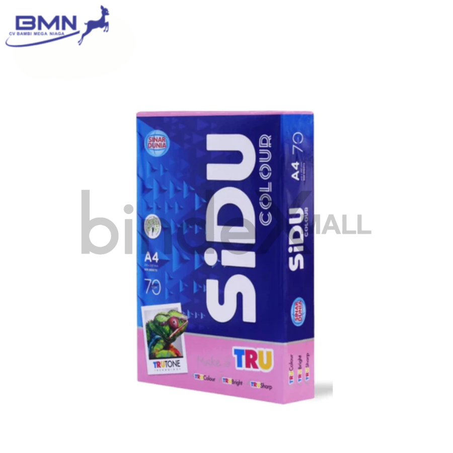 Kertas HVS Warna A4 70 GSM SIDU 1 Rim 500 Lembar Warna Kuning Hijau Pink Biru Original Sinar Dunia