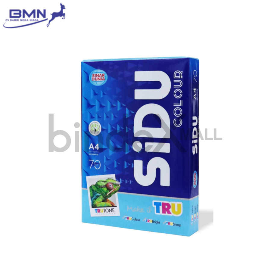 Kertas HVS Warna A4 70 GSM SIDU 1 Rim 500 Lembar Warna Kuning Hijau Pink Biru Original Sinar Dunia