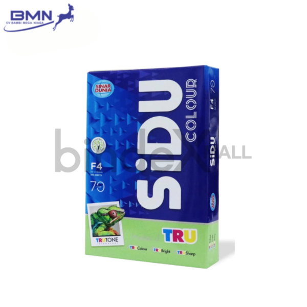 Kertas HVS Warna F4 Folio 70 GSM SIDU 1 Rim 500 Lembar Warna Kuning Hijau Pink Biru Original
