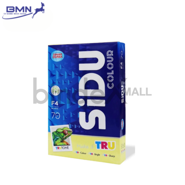 Kertas HVS Warna F4 Folio 70 GSM SIDU 1 Rim 500 Lembar Warna Kuning Hijau Pink Biru Original