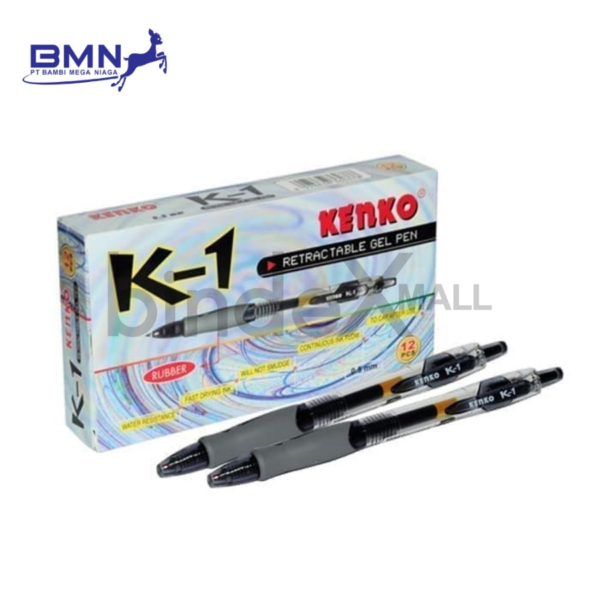 Kenko K-1 Retractable Gel Pen 0.5mm Pulpen Gel Klik 1 Box Isi 12 Pcs Original