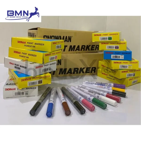 Snowman Paint Marker Spidol Cat Permanen All Surface 12 Warna Original