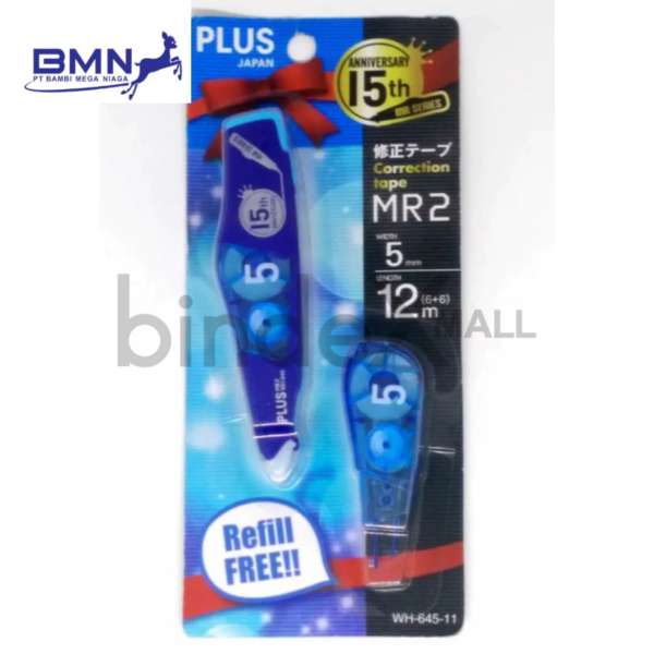 Plus MR2 Tipex Kertas 15th Anniversary Pink 5mm 12m Correction Tape Refill Original