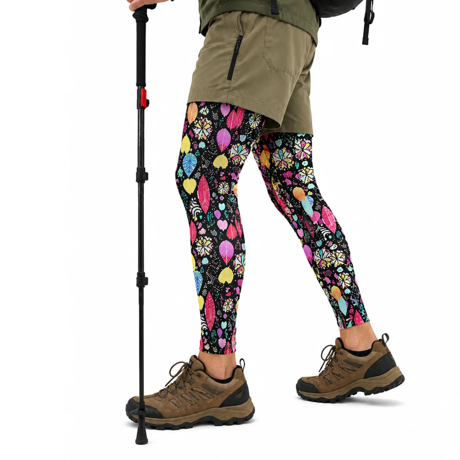 Manset Kaki Motif Bunga Daun UPF 50+ Anti UV Quick Dry Breathable