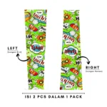 Manset Tangan Pria Motif Comic Pop Art Hijau UPF 50+ Quick Dry Breathable Isi 2 Pcs Original - Gambar 4