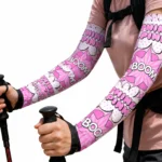 Manset Tangan Wanita Motif Think Pink Boom UPF 50+ Quick Dry Breathable Isi 2 Pcs Original