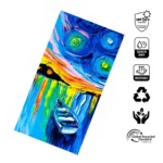 Detail Motif Starry Night Abstract Boat pada Buff Outdoor UPF 50+