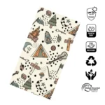 Detail Motif Tenda Api Unggun dan Lentera pada Buff Camping UPF 50+
