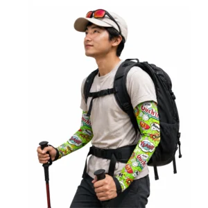 Manset Tangan Pria Motif Comic Pop Art Hijau UPF 50+ Quick Dry Breathable Isi 2 Pcs Original