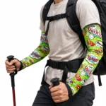 Manset Tangan Pria Motif Comic Pop Art Hijau UPF 50+ Quick Dry Breathable Isi 2 Pcs Original