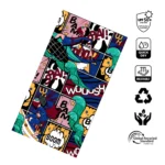 Detail Motif Comic Pop Art Surfer pada Slayer Outdoor UPF 50+