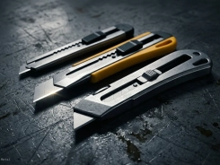 Cutter Benex 9mm 18mm dan Full Metal 6in1 auto-lock steel blade untuk kantor dan gudang tersedia grosir