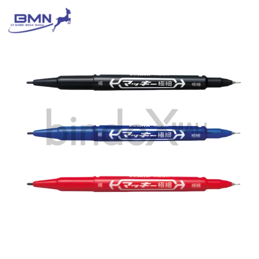 Spidol Permanent Dual Tip Zebra Hi-Mckee Extra Fine Bullet dan Needle Original