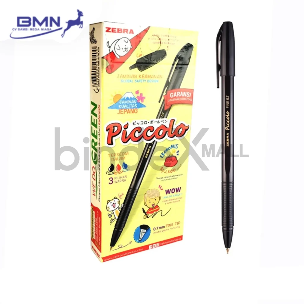 Zebra Piccolo 0.7mm Ballpoint Smoky Transparent Super Smooth 1 Lusin 12 Pcs Original