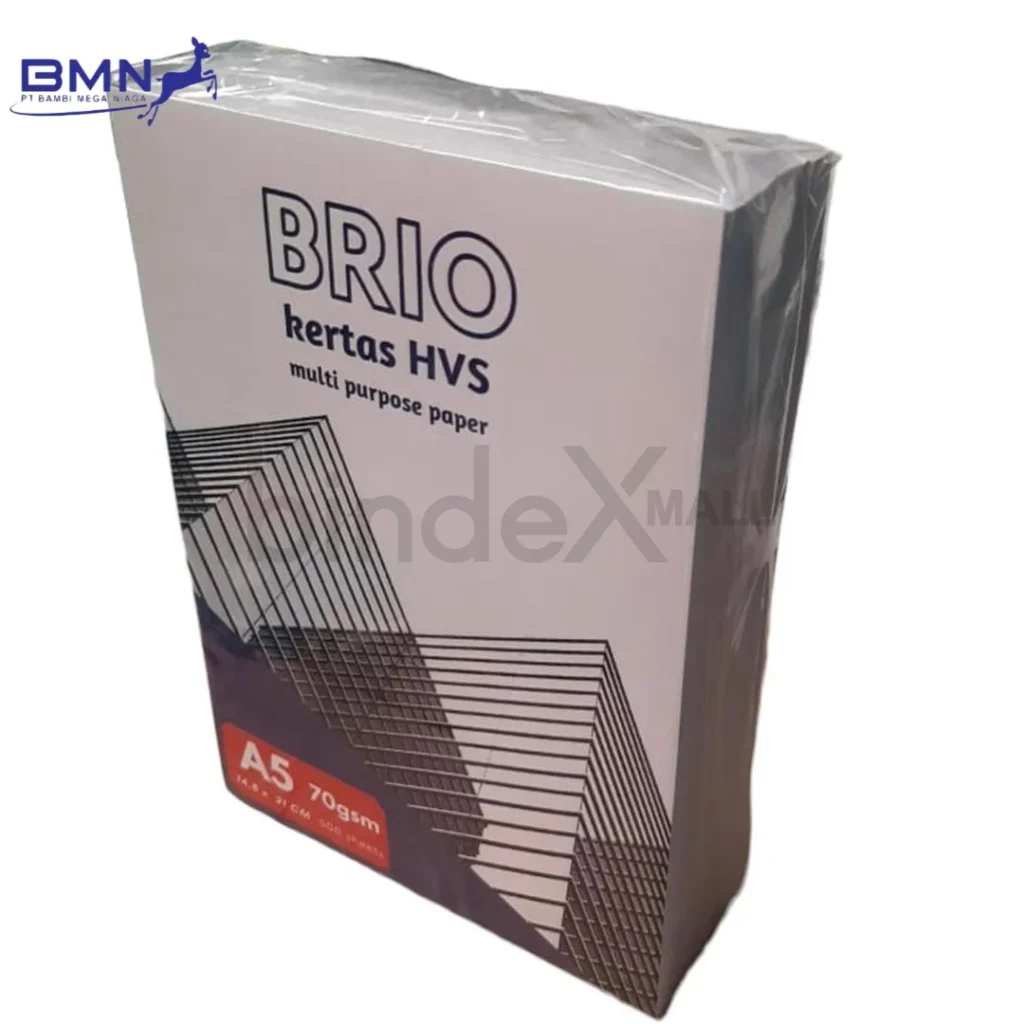 Brio Kertas HVS A5 75 GSM 1 Rim 500 Lembar Putih Premium Original