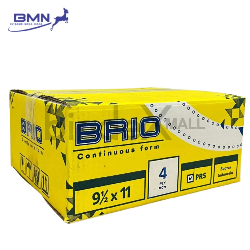 Continuous Form K4 Bagi 2 Brio NCR 4 Ply Putih Merah Kuning Hijau Original