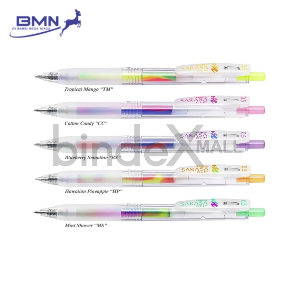 Zebra Sarasa Clip Marble Color 0.5mm Pulpen Gel Pigment Tinta Unik Nostalgia Transparent Original