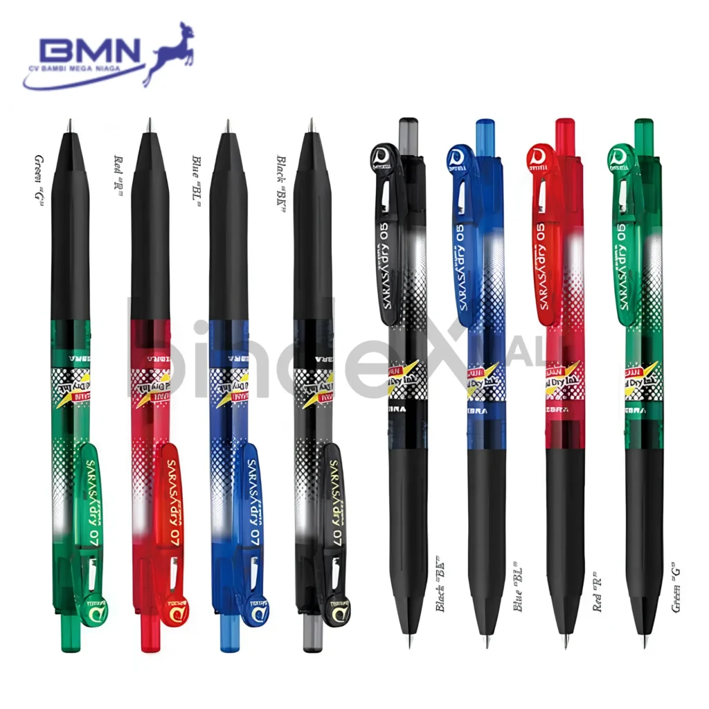 Zebra Sarasa Dry 0.5 & 0.7mm Pulpen Gel Anti Smudge Instant Dry Super Smooth 4 Warna Original