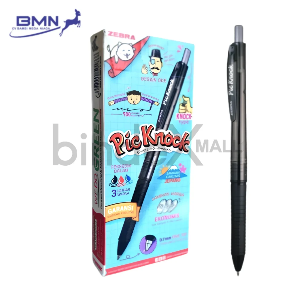 Pulpen Zebra Picknock 0.7 1 Lusin Isi 12 Pcs 3 Warna Original