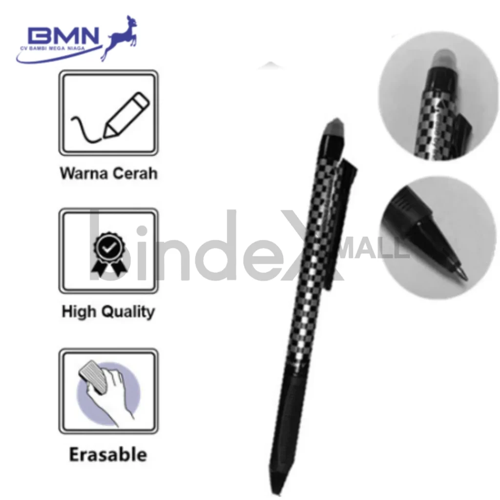 Pulpen Gel Erasable M&G Cetek 0.7mm Tinta Hitam Bisa Dihapus Original