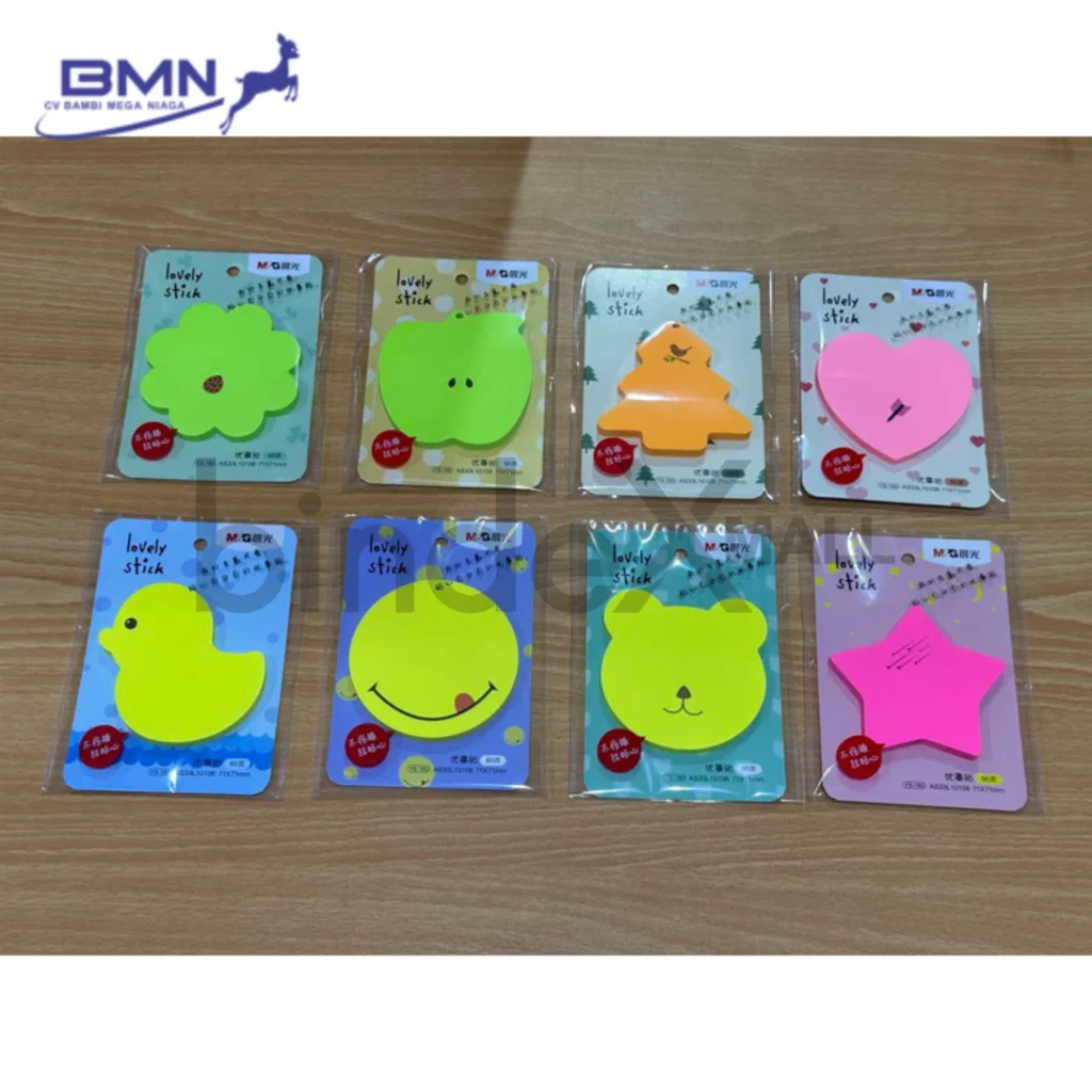 Sticky Note Lucu M&G Lovely Stick Fancy 60 Lembar 71x71mm Motif Kawaii Original