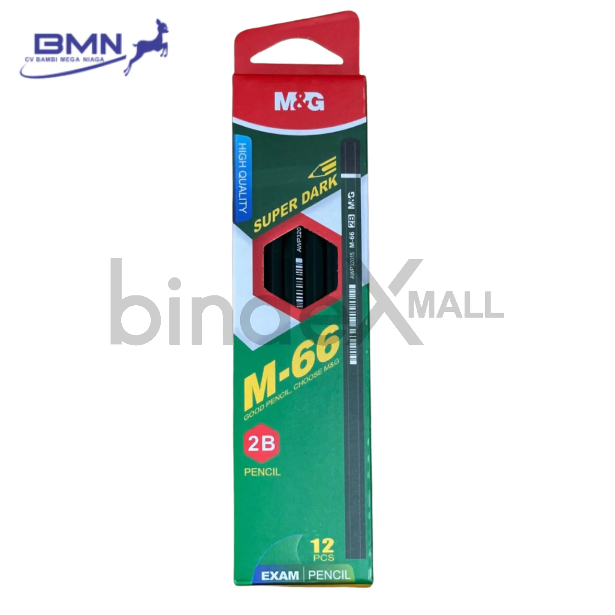 M&G Happy School Stick (2) Pensil 2B M&G M-66 Kayu 1 Lusin Isi 12 Pcs Original