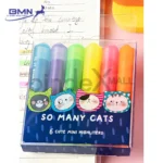 Stabilo Wangi M&G So Many Cats Mini 6 Warna Set Aroma Buah Original