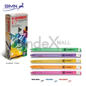 Ballpoint Snowman V7 1 Lusin Isi 12 Pcs 3 Warna Hitam Biru Merah Original