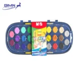 Cat Air Set M&G Solid Watercolor 24+2 Warna 23mm dengan Kuas dan Palet Original