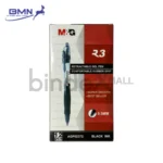 Pulpen Gel Retractable M&G R3 0.5mm Tinta Hitam Biru Merah Original