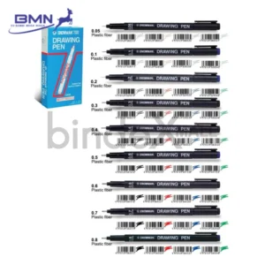Drawing Pen Snowman Fineliner 12 Ukuran Pilihan 4 Warna Hitam Biru Merah Hijau Original