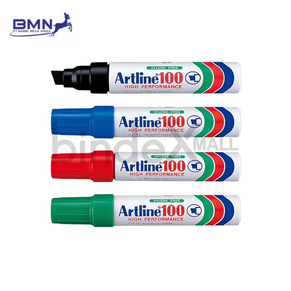 ek-100 Spidol Permanent EK-100 Artline Chisel 4 Warna Bindexmall