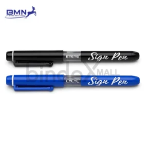 Sign Pen Eyeye 1.0mm Liquid Ink Fibre Tip Quick Dry Hitam Biru Original