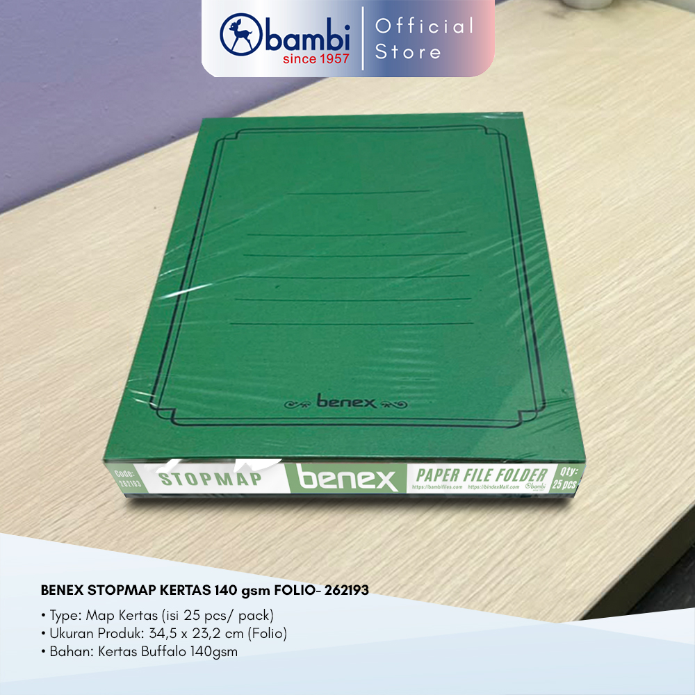 BENEX STOPMAP KERTAS 140 Gsm FOLIO 1 PACK 25 Lbr - 262193
