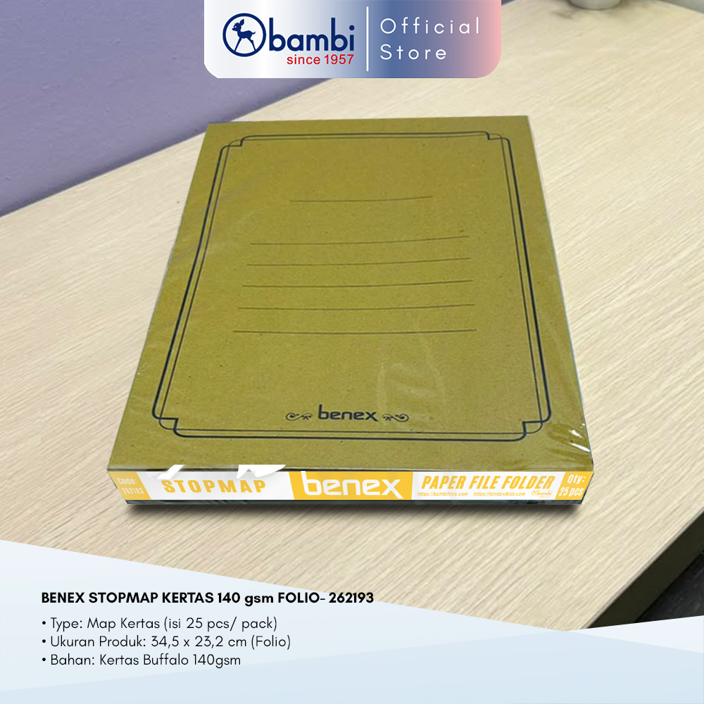 BENEX STOPMAP KERTAS 140 Gsm FOLIO 1 PACK 25 Lbr - 262193